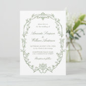 Invitation Mariage de code QR écologique de l'Orné victorien  (Debout devant)