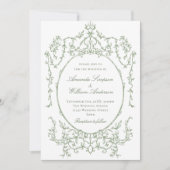 Invitation Mariage de code QR écologique de l'Orné victorien (Devant)