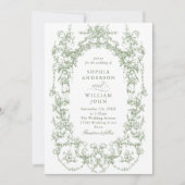 Invitation Mariage de code QR écologique de l'Orné victorien (Devant)