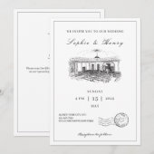Invitation Mariage de code QR élégant de script moderne (Devant / Derrière)