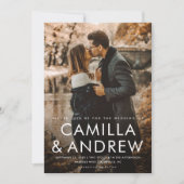 Invitation Mariage de code QR Elegant Photo Moderne (Devant)