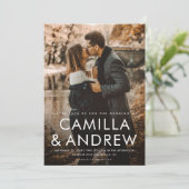 Invitation Mariage de code QR Elegant Photo Moderne (Debout devant)