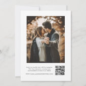 Invitation Mariage de code QR Elegant Photo Moderne (Dos)