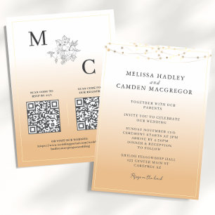 Invitation Mariage de code QR élégant pour le ton de la Terre