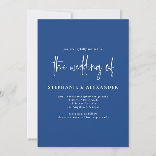 Invitation Mariage de code QR en blanc moderne (Devant)