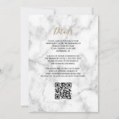 Invitation Mariage de code QR en marbre or orange brûlé (Dos)