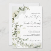 Invitation Mariage de code QR Eucalyptus (Devant)