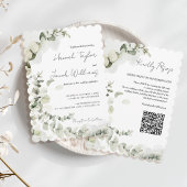 Invitation Mariage de code QR Eucalyptus