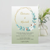 Invitation Mariage de code QR Eucalyptus Round Frame (Debout devant)