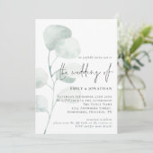 Invitation Mariage de code QR Eucalyptus Sage Elegant (Debout devant)