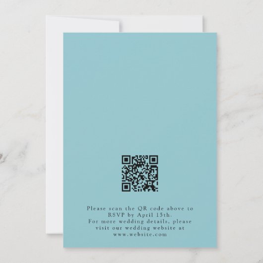 Invitation Mariage de code QR Fleur sauvage noir (Dos)