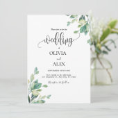 Invitation Mariage de code QR floral noir et blanc (Debout devant)