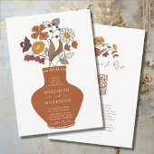 Invitation Mariage de code QR floral rétro Whimsical