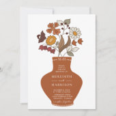 Invitation Mariage de code QR floral rétro Whimsical (Devant)