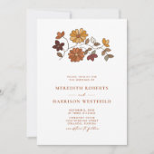 Invitation Mariage de code QR floral rétro Whimsical (Devant)