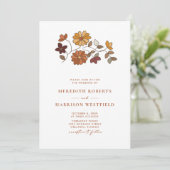 Invitation Mariage de code QR floral rétro Whimsical (Debout devant)