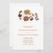 Invitation Mariage de code QR floral rétro Whimsical (Devant / Derrière)