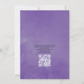 Invitation Mariage de code QR floral Ultra violet (Dos)