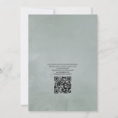Invitation Mariage de code QR géométrique Silver Sage Eucalyp (Dos)