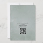 Invitation Mariage de code QR géométrique Silver Sage Eucalyp (Dos)
