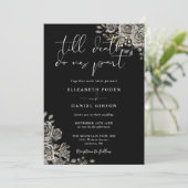 Invitation Mariage de code QR gothique noir et blanc (Debout devant)