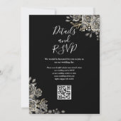 Invitation Mariage de code QR gothique noir et blanc (Dos)