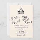 Invitation Mariage de code QR irky écrit à main rétro (Devant)