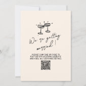Invitation Mariage de code QR irky écrit à main rétro (Dos)