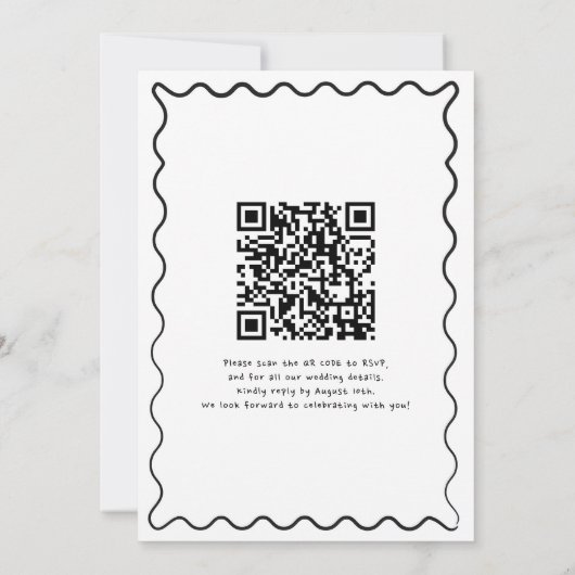 Invitation Mariage de code QR manuscrit à la main en gros (Dos)