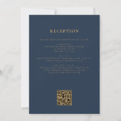 Invitation Mariage de code QR Marine Blue Gold All in One (Dos)