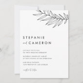 Invitation Mariage de code QR minimaliste noir Boho (Devant)