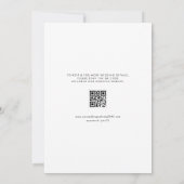 Invitation Mariage de code QR minimaliste noir Boho (Dos)