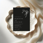 Invitation Mariage de code QR moderne à main noire