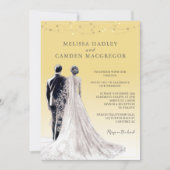 Invitation Mariage de code QR moderne Jaune (Devant)