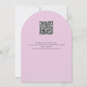 Invitation Mariage de code QR moderne rose pourpre fleuri (Dos)