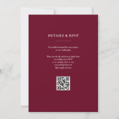 Invitation Mariage de code QR Monogram Burgundy et Gold (Dos)