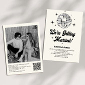 Invitation Mariage de code QR noir blanc noir de Boule Disco 