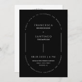 Invitation Mariage de code QR noir et blanc (Devant / Derrière)