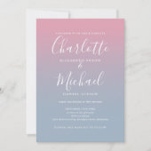 Invitation Mariage de code QR Ombre bleu rose et poussiéreux (Devant)