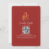 Invitation Mariage de code QR photo Automne (Dos)