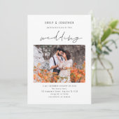 Invitation Mariage de code QR photo de script moderne (Debout devant)