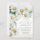 Invitation Mariage de code qr pour les marguerites d'aquarell (Devant)