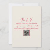 Invitation Mariage de code QR rétro coloré écrit à la main (Dos)