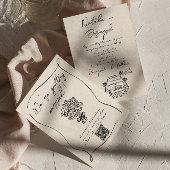 Invitation Mariage de code QR romantique dessiné à la main ré