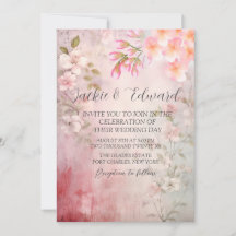 Mariage de code QR romantique rose Floral