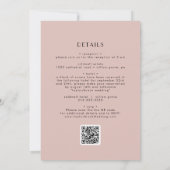 Invitation Mariage de code QR rose et rose rose rose rose ros (Dos)