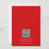 Invitation Mariage de code QR rose et rouge gras (Dos)