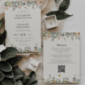 Invitation Mariage de code QR rustique Greenery
