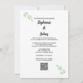 Invitation Mariage de code QR Sage Green Leaf (Devant)