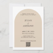 Invitation Mariage de code QR simple Arch Photo (Devant)